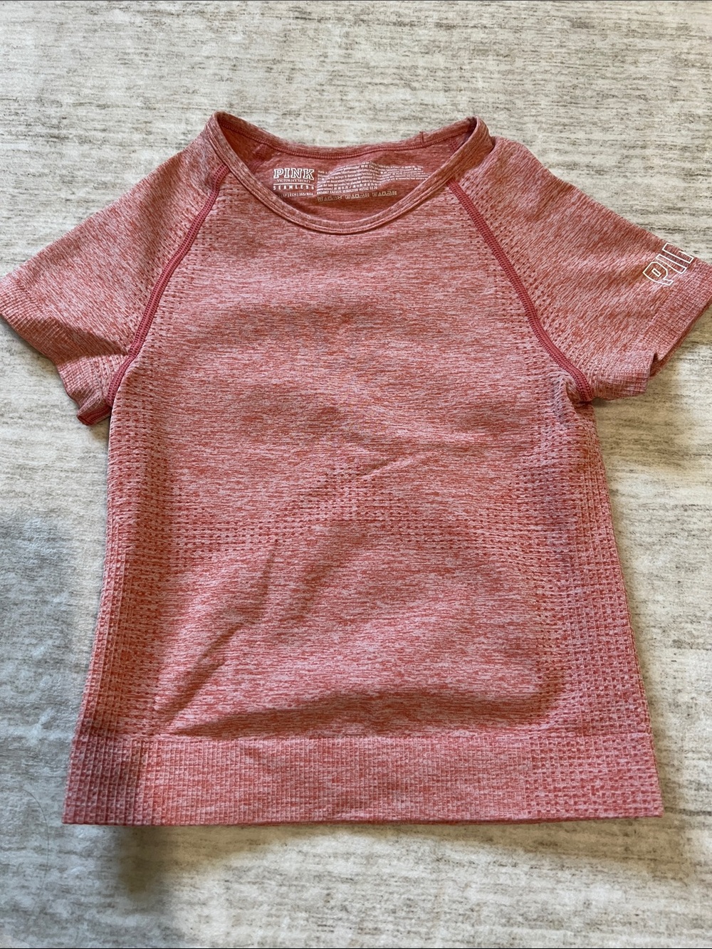 PINK Victoria's Secret Short Sleeve Athletic Top - Dusty Rose
